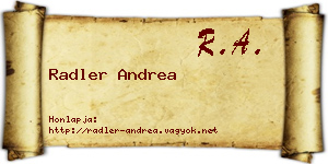 Radler Andrea névjegykártya
